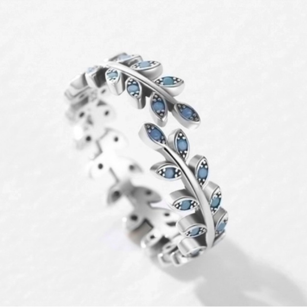 Solid Sterling Silver Turquoise Open Ring - image 3